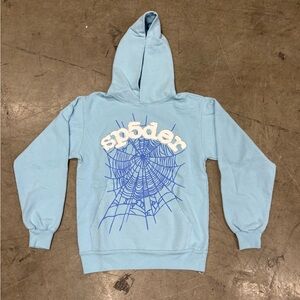 Sky Blue Sp5der Web Hoodie